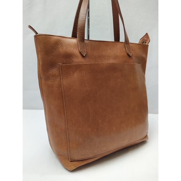 Madewell Brown Leather Double Handles Tote Bag - Picture 3 of 16